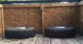 These two headvy-duty studded snow tires are for the inside rear dualies. Put chains on the outside and this truck goes in snow like a tank, no slipping ever. HD-1989-Seven-Ton-Truck-for-Sale_Two-Spare-Studded-Snow-Tires.JPG
